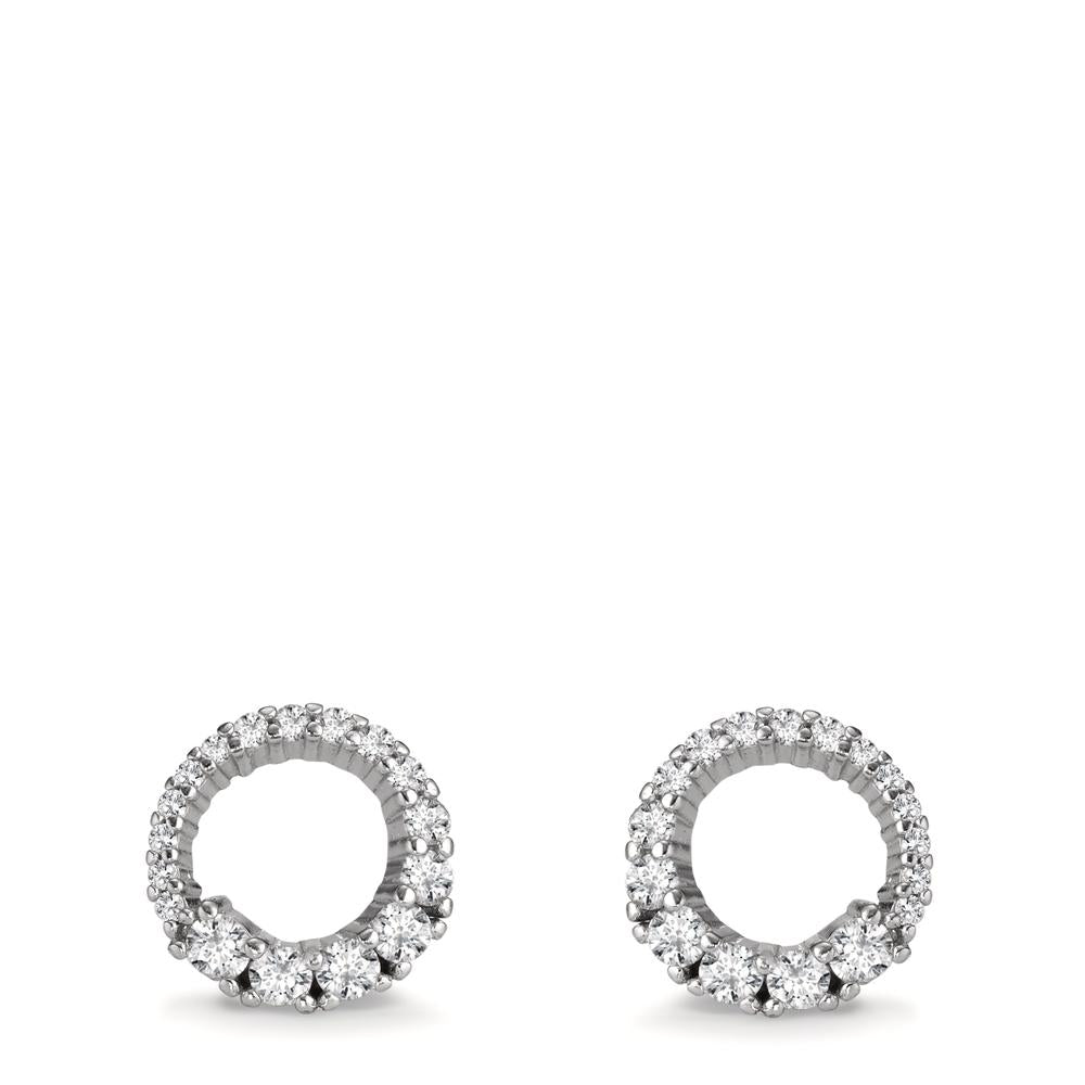 Stud earrings 18k White Gold Zirconia Ø9.5 mm