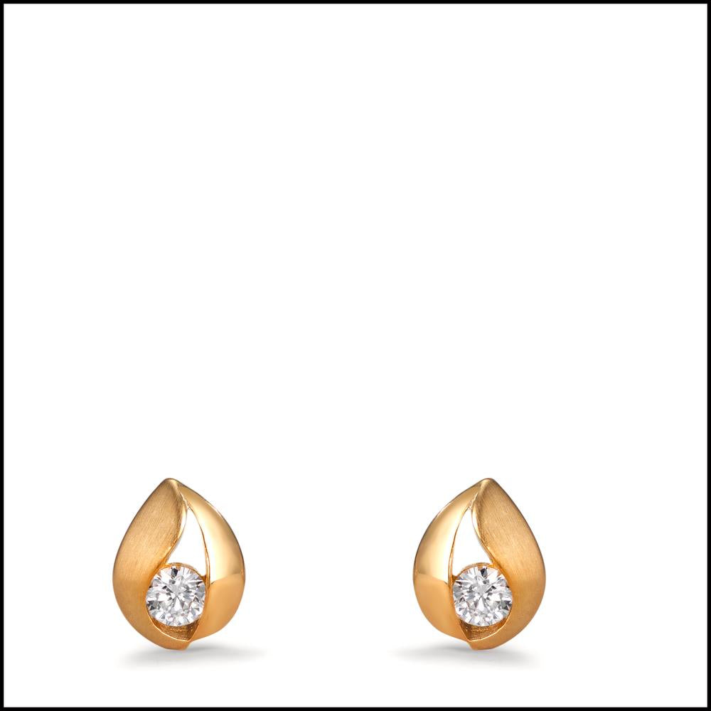 Stud earrings 9k Yellow Gold Zirconia 2 Stones