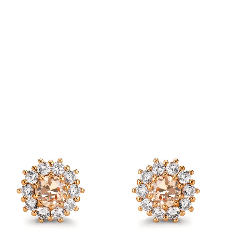 Stud earrings 9k Yellow Gold Zirconia 22 Stones Ø9 mm