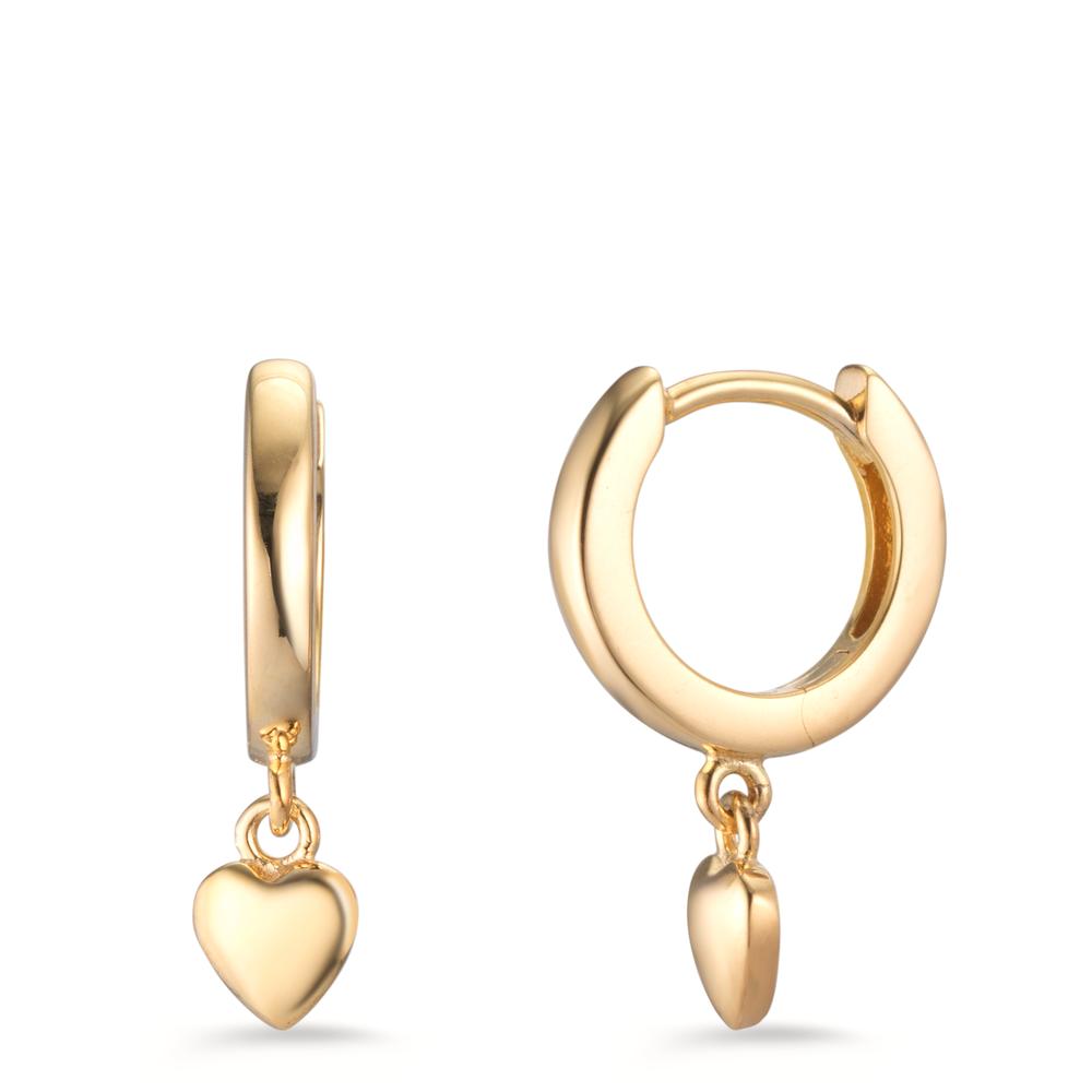 Hinged hoop 9k Yellow Gold Heart