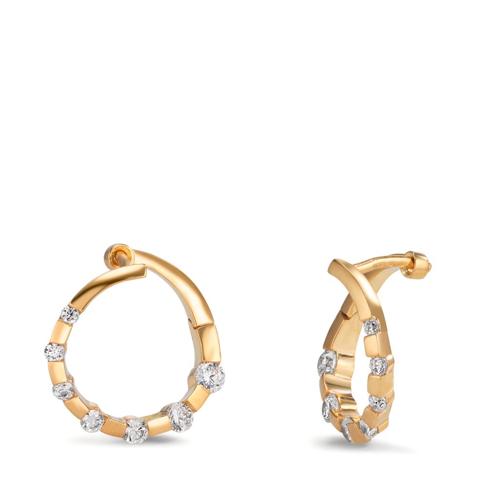 Hinged hoop 9k Yellow Gold Zirconia 14 Stones