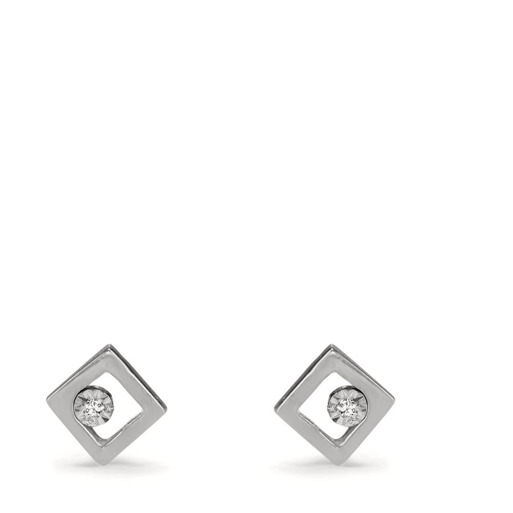 Stud earrings 18k White Gold Diamond 0.01 ct, 2 Stones, w-si Ø4.8 mm