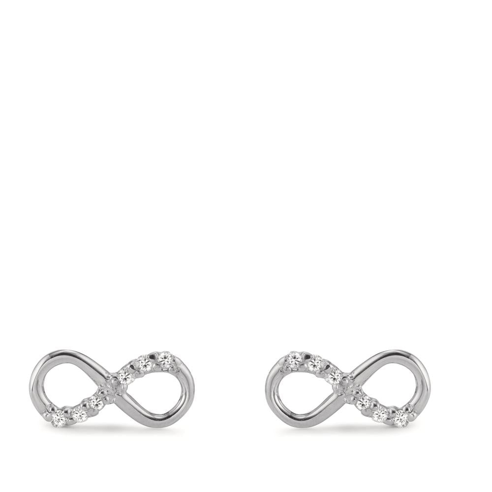 Stud earrings 18k White Gold Diamond 0.096 ct, 12 Stones, w-si Infinity