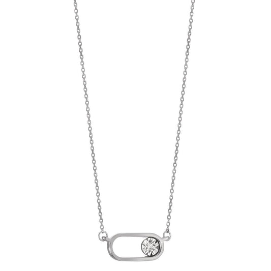 Necklace 18k White Gold Diamond 0.015 ct, w-si 40-42 cm