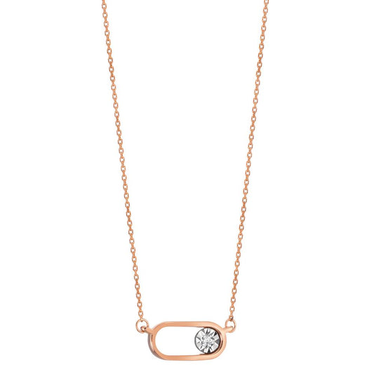 Necklace 18k Red Gold Diamond 0.015 ct, w-si 40-42 cm