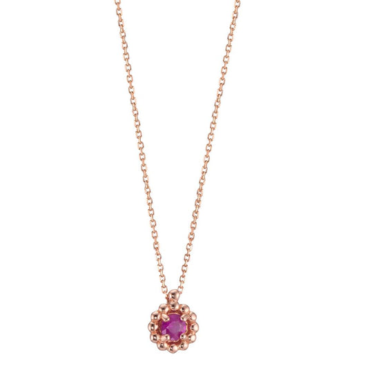 Necklace 18k Red Gold Ruby 0.15 ct 40-42 cm Ø5.7 mm