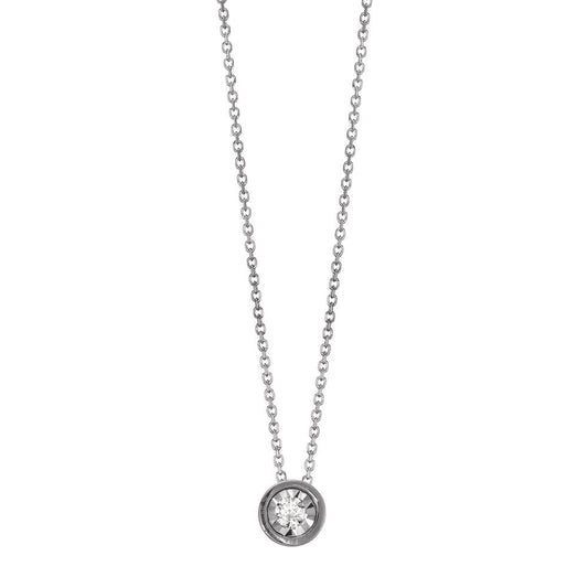 Necklace 18k White Gold Diamond 0.015 ct, w-si 40-42 cm Ø4.5 mm