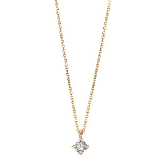 Necklace 18k Yellow Gold Diamond 0.02 ct, w-si 40-42 cm Ø2.8 mm