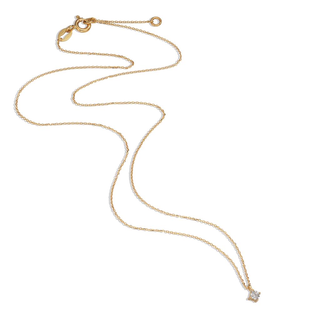 Necklace 18k Yellow Gold Diamond 0.02 ct, w-si 40-42 cm Ø2.8 mm