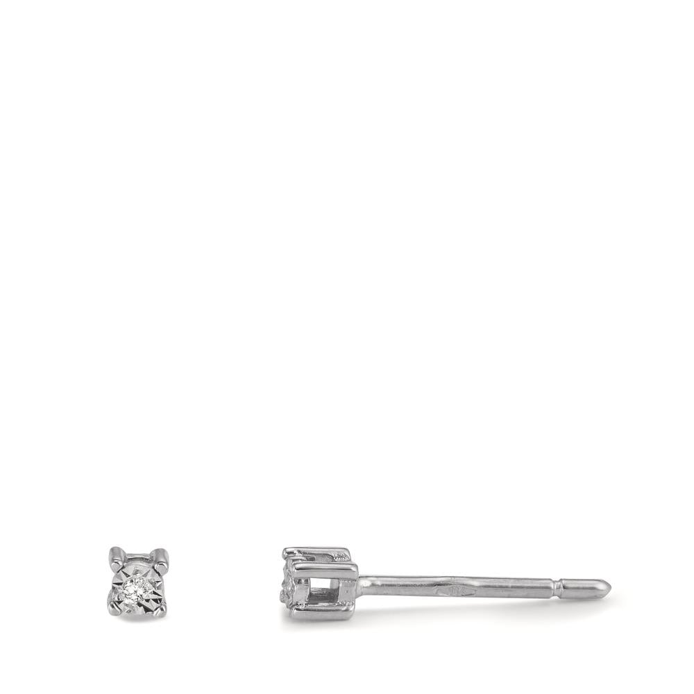 Stud earrings 18k White Gold Diamond 0.02 ct, 2 Stones, w-si Ø2.5 mm