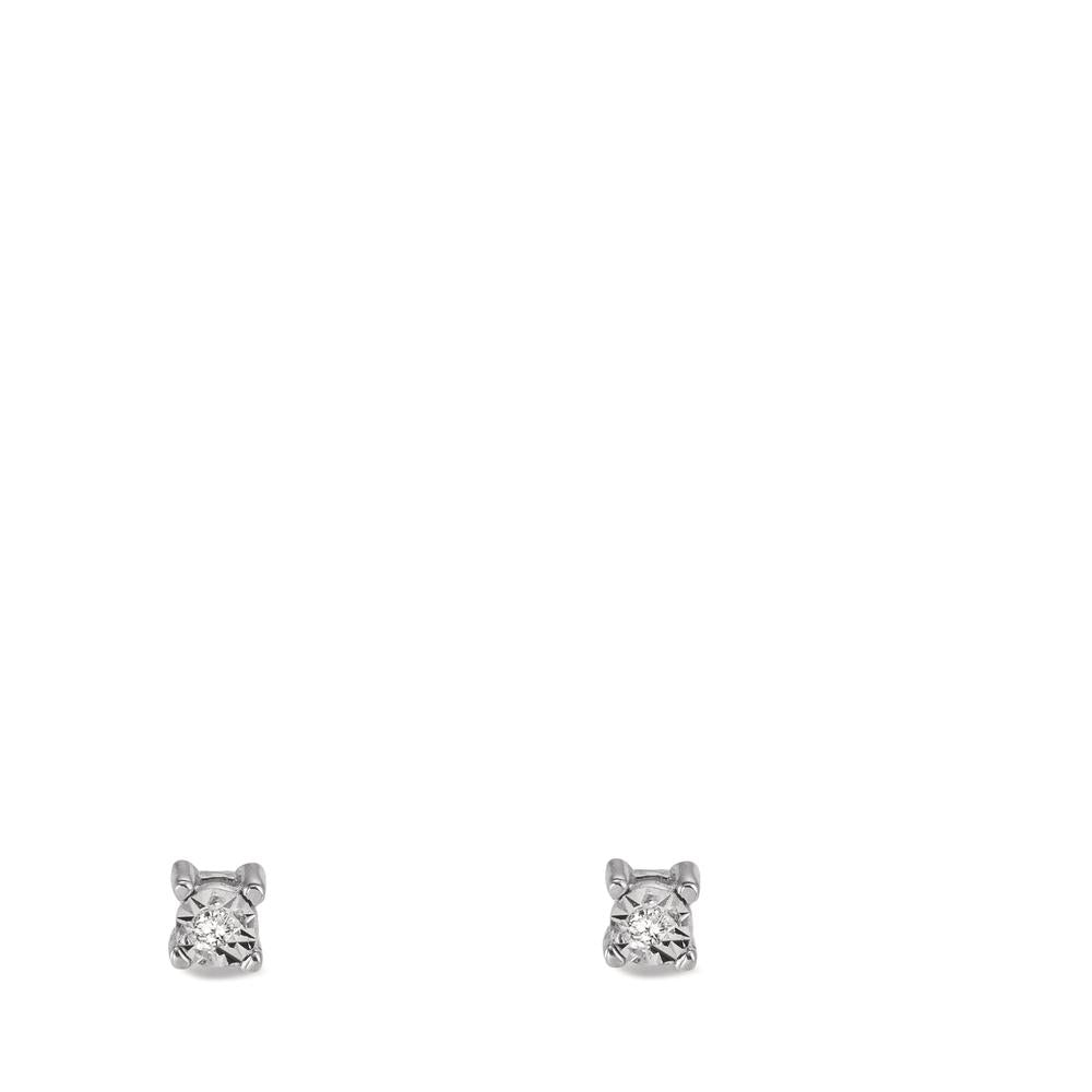 Stud earrings 18k White Gold Diamond 0.02 ct, 2 Stones, w-si Ø2.5 mm