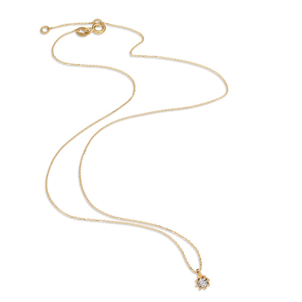 Necklace 18k Yellow Gold Diamond 0.015 ct, w-si 40-42 cm Ø4.5 mm