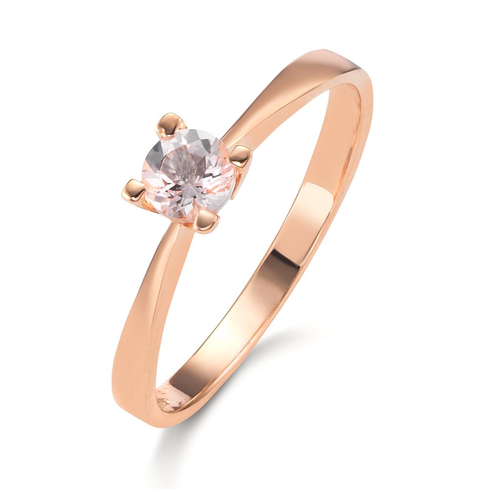 Solitaire ring 18k Red Gold Morganite 0.20 ct