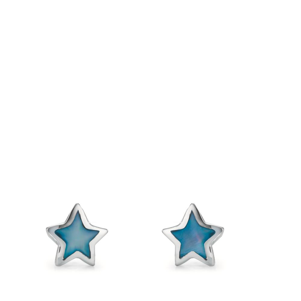 Stud earrings Silver Mother of pearl Star Ø5 mm