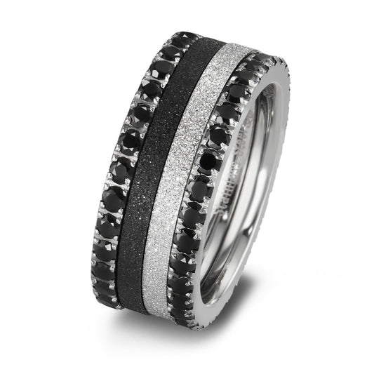 Ring Stainless steel Zirconia Black