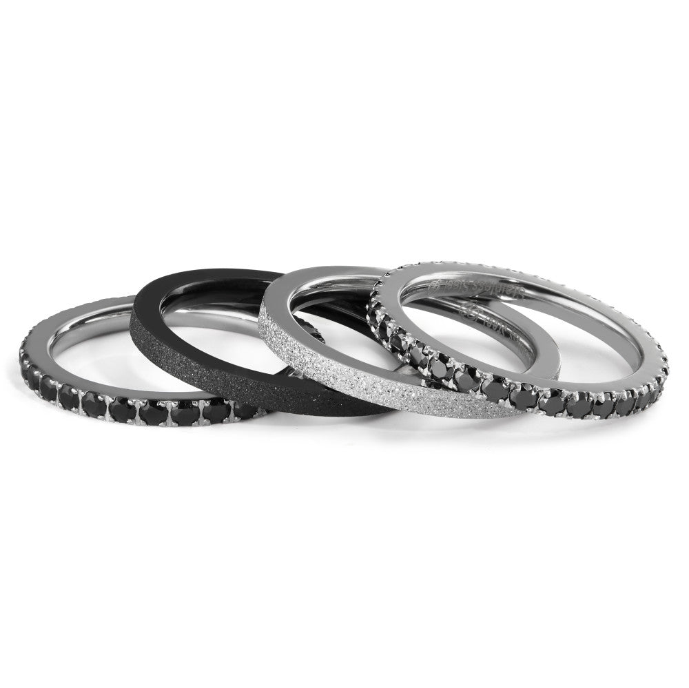 Ring Stainless steel Zirconia Black