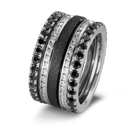 Ring Stainless steel Zirconia Black