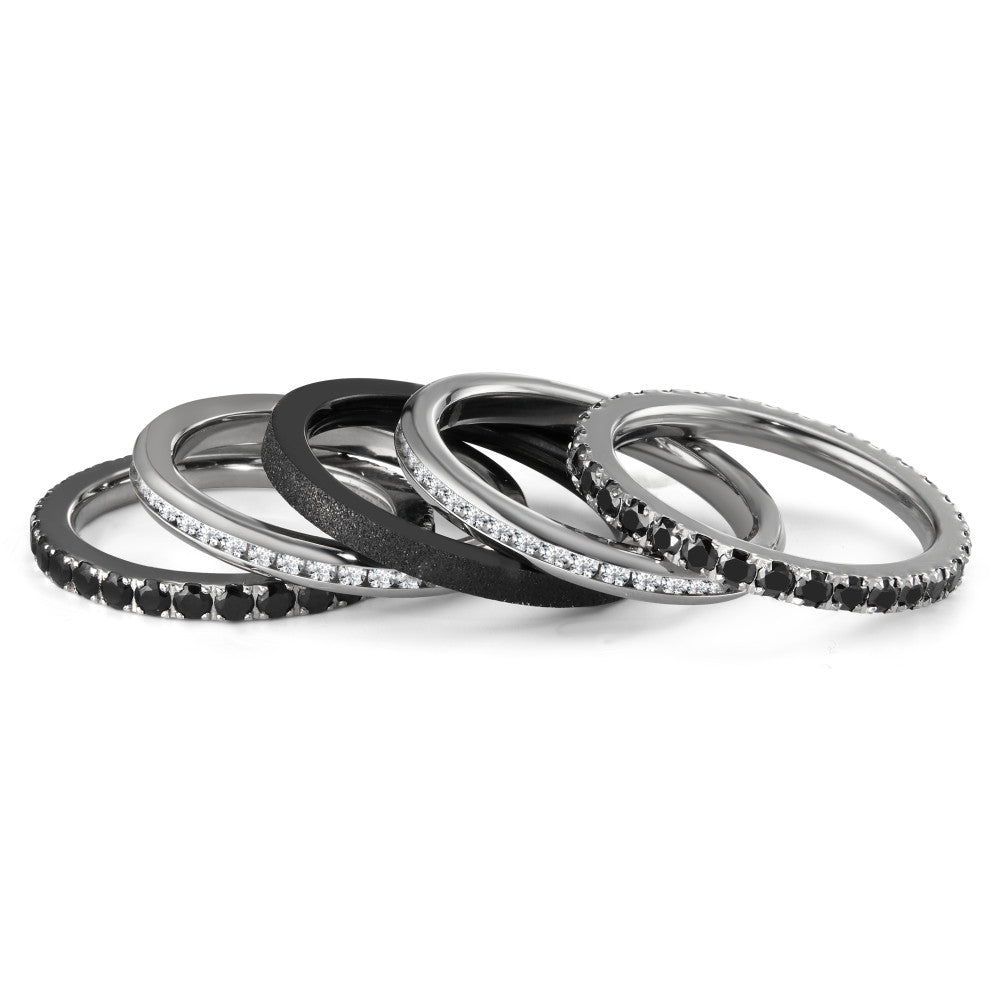 Ring Stainless steel Zirconia Black