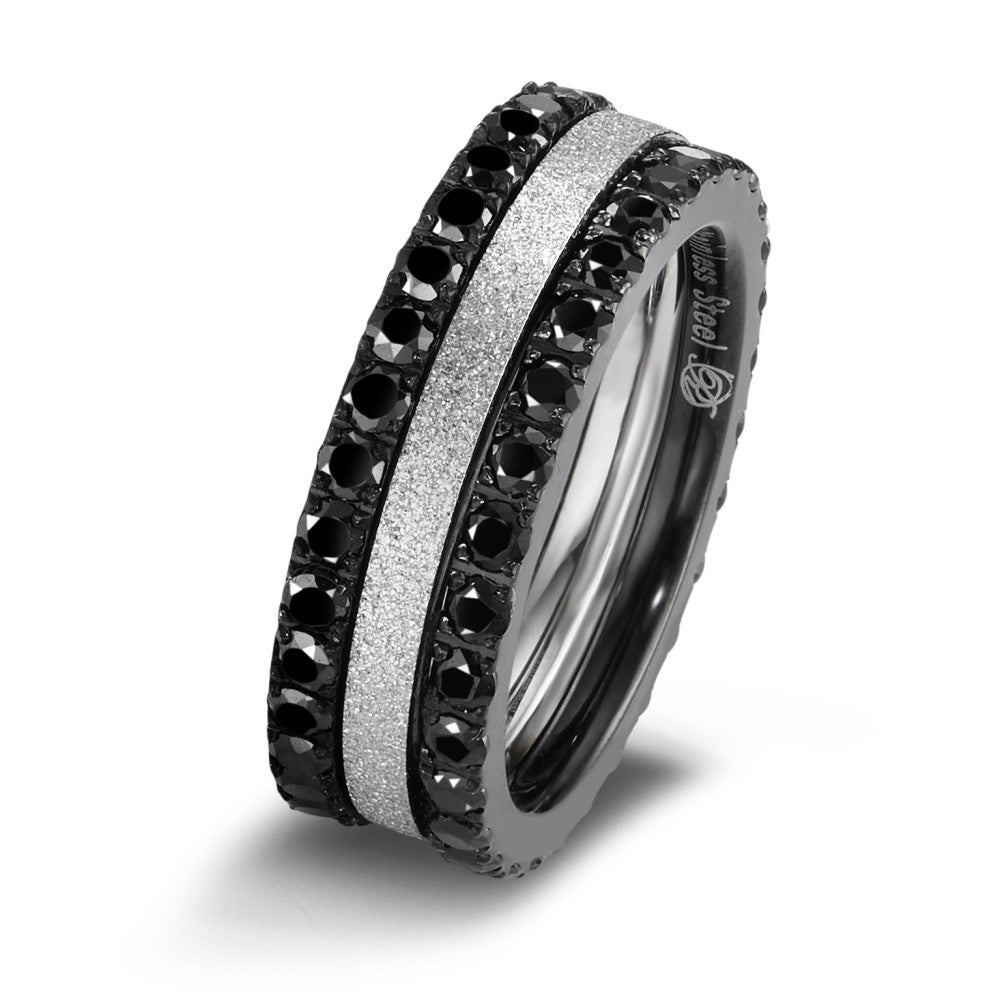 Ring Stainless steel Zirconia Black