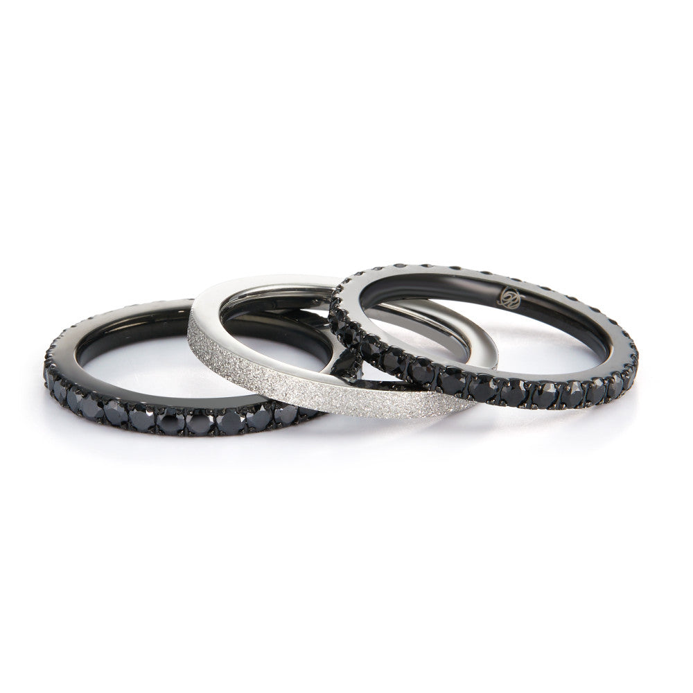 Ring Stainless steel Zirconia Black