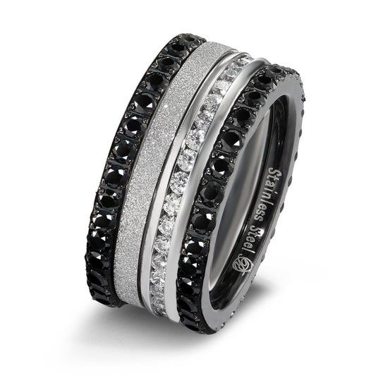 Ring Stainless steel Zirconia Black