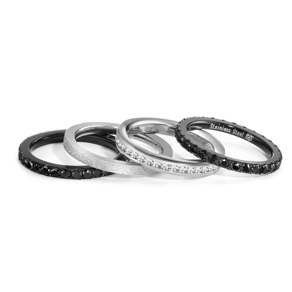 Ring Stainless steel Zirconia Black