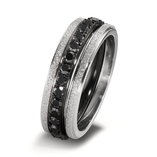 Ring Stainless steel Zirconia Black