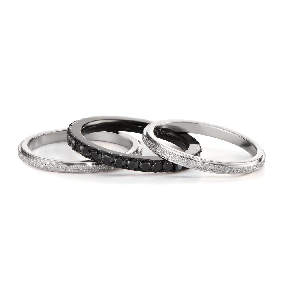 Ring Stainless steel Zirconia Black