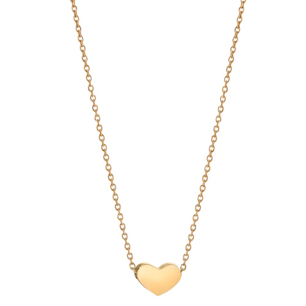 Necklace Stainless steel Yellow IP coated Heart 40-45 cm