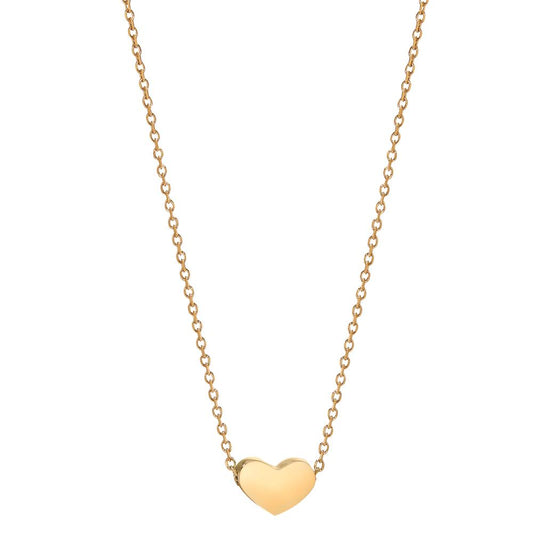 Necklace Stainless steel Yellow IP coated Heart 40-45 cm