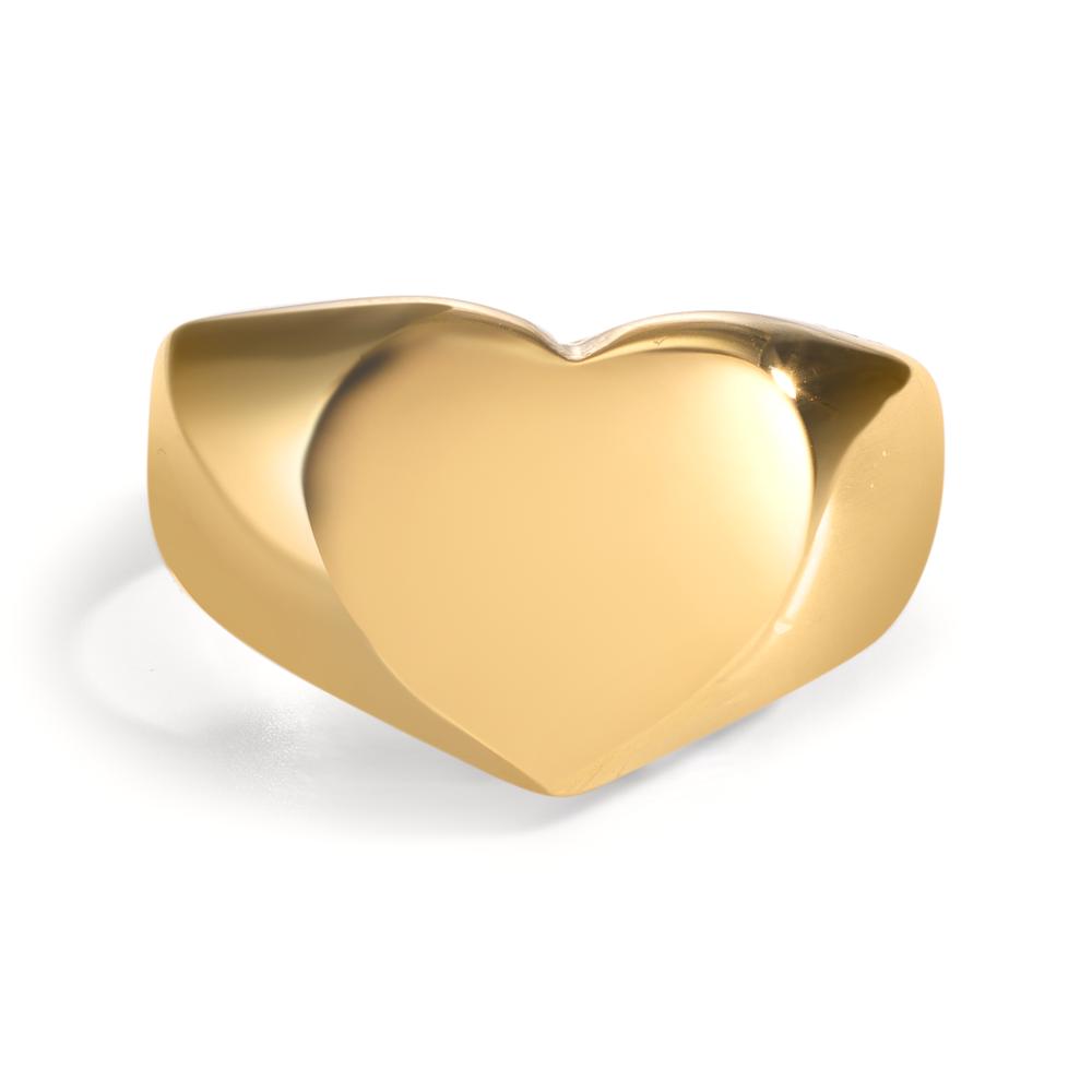 Ring Stainless steel Yellow IP coated Heart