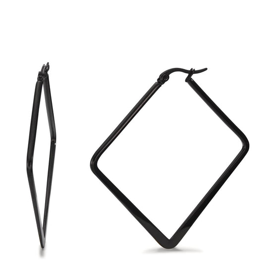 Hoop earrings Stainless steel Black IP coated