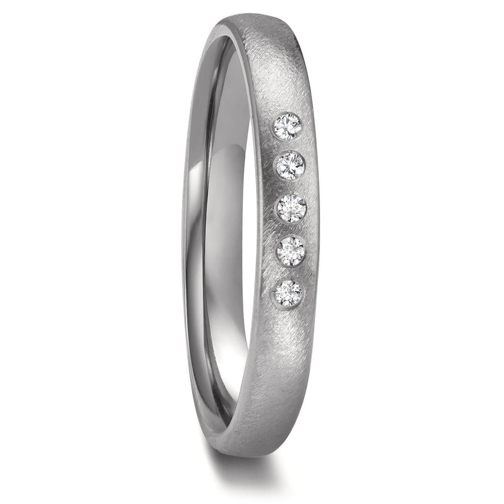 Wedding Ring Zirconium Diamond 0.05 ct, 5 Stones, w-si