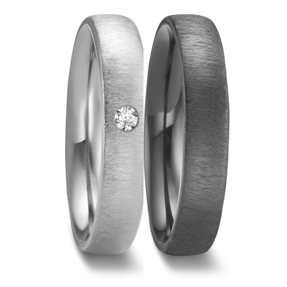 Wedding Ring Zirconium Diamond 0.03 ct, w-si