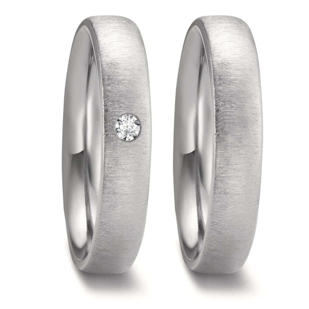 Wedding Ring Zirconium Diamond 0.03 ct, w-si