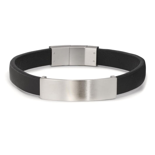 Engravable bracelet Stainless steel, Leather 20.5-21.5 cm