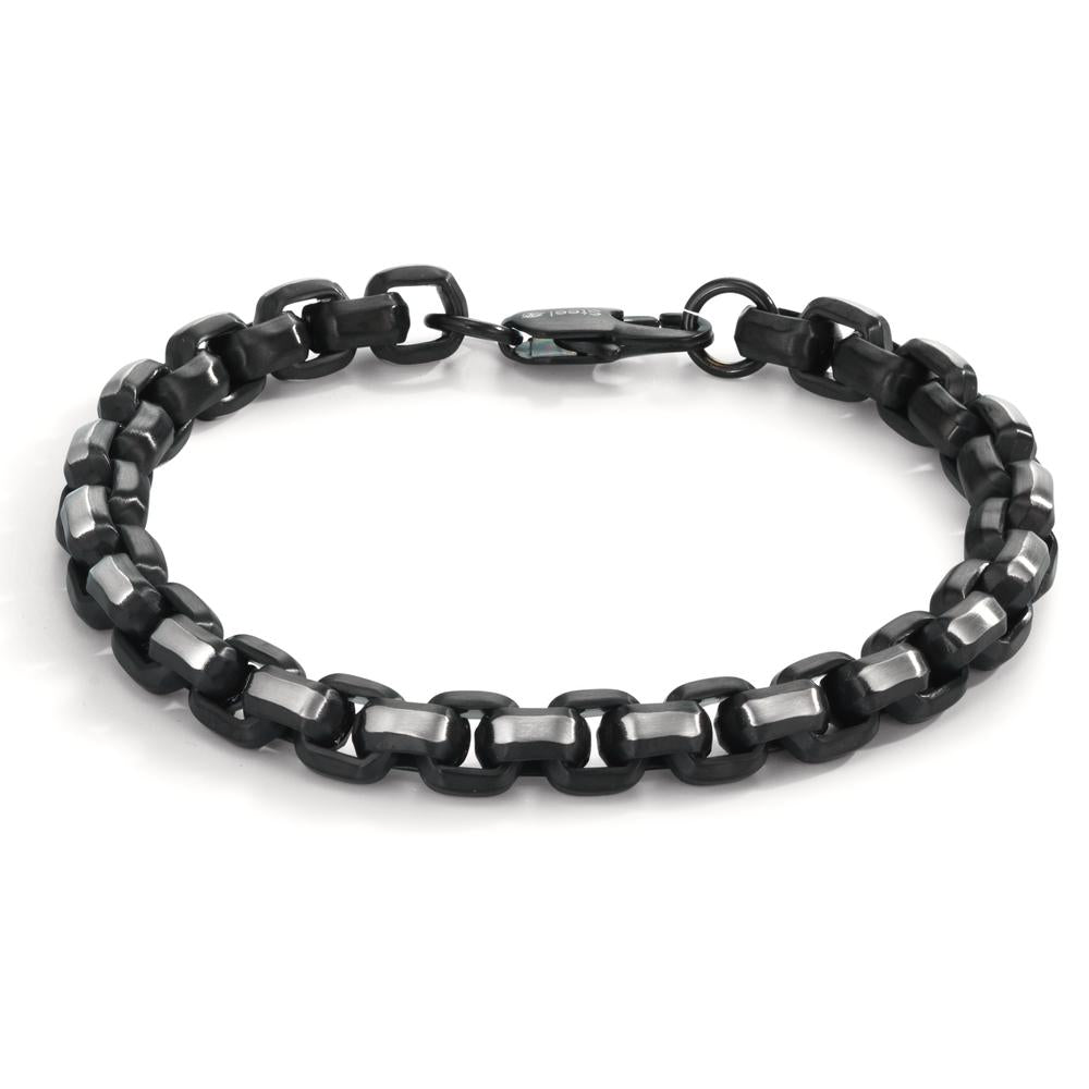 Bracelet Stainless steel Black IP coated 22 cm