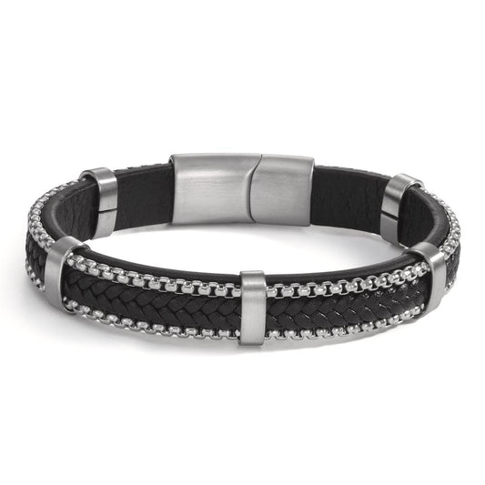 Bracelet Stainless steel, Leather 21 cm