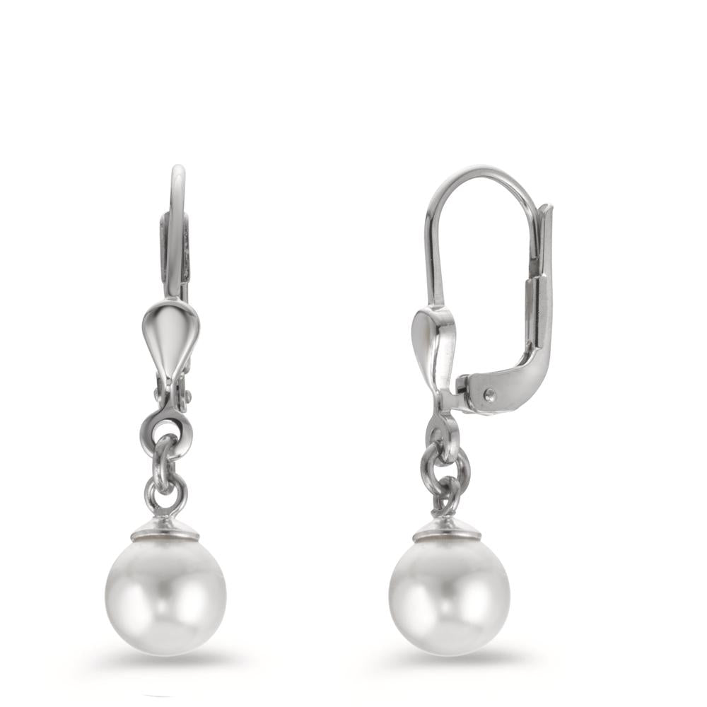 Drop Earrings Silver Rhodium plated Shining pearls