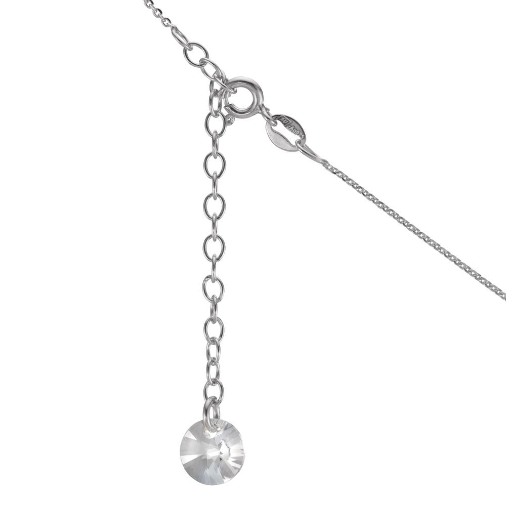 Necklace Silver Zirconia 2 Stones Rhodium plated 42-47 cm