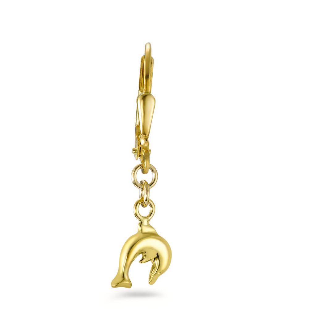 Single stud earring 9k Yellow Gold Dolphin