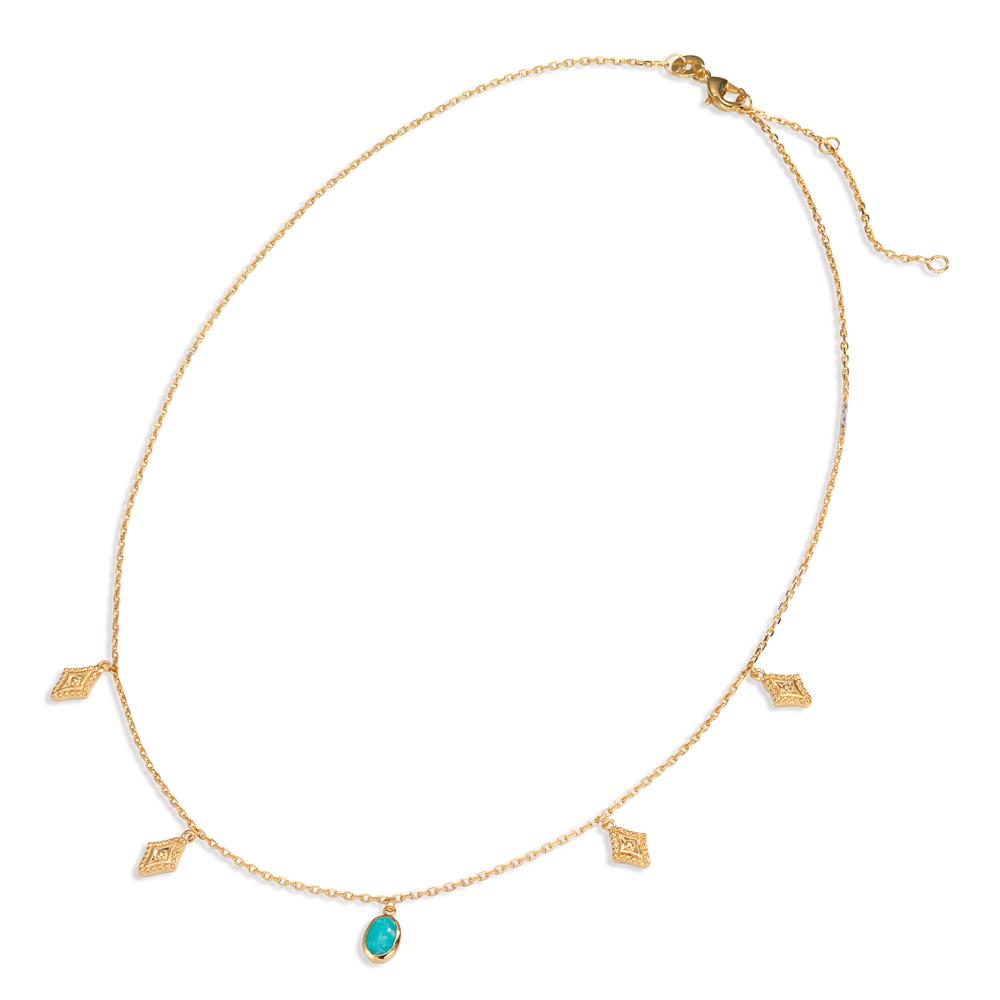 Necklace Bronze Amazonite Gold plated 40-45 cm