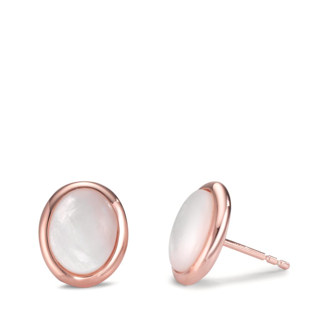 Stud earrings Silver Rose Gold plated Mother of pearl