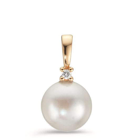 Pendant 18k Yellow Gold Diamond 0.02 ct, w-pi1 Freshwater pearl