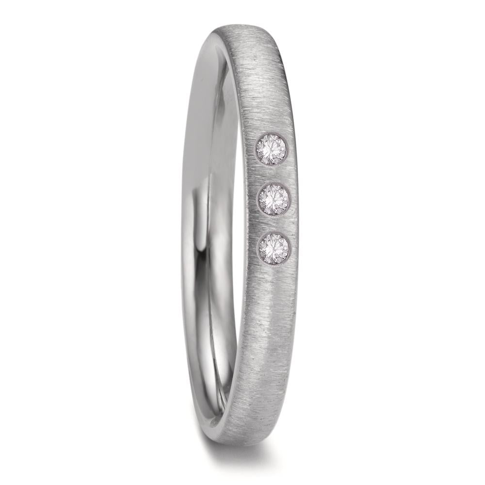 Wedding Ring Zirconium Diamond 0.03 ct, 3 Stones, w-si