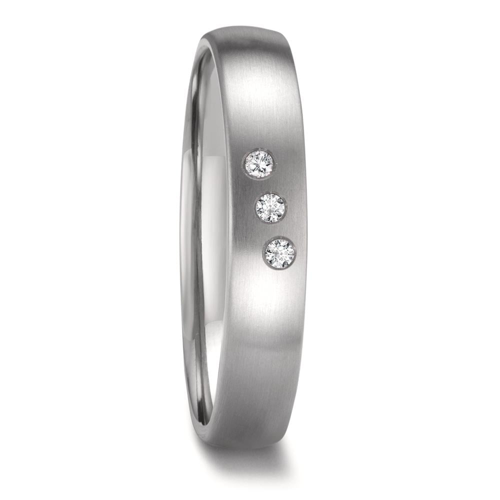 Wedding Ring Zirconium Diamond 0.06 ct, 3 Stones, w-si