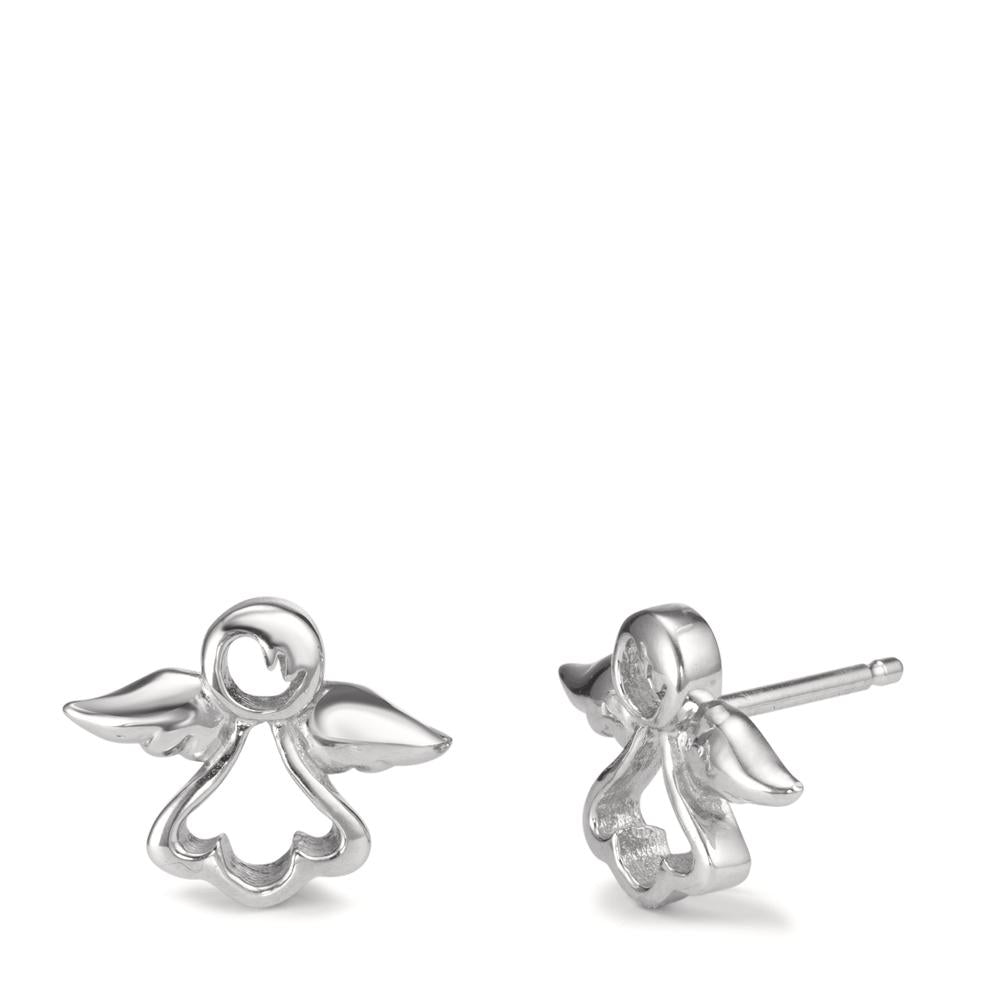 Stud earrings Silver Rhodium plated Guardian Angel