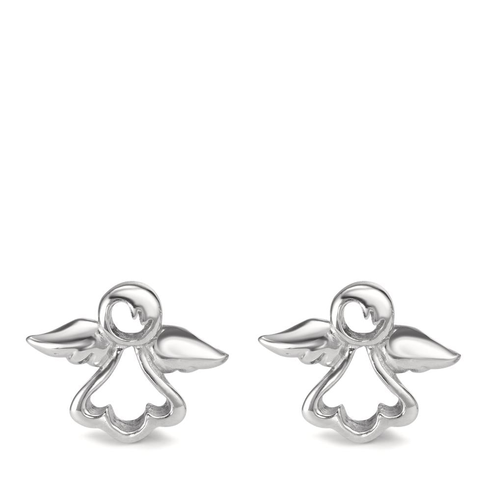 Stud earrings Silver Rhodium plated Guardian Angel