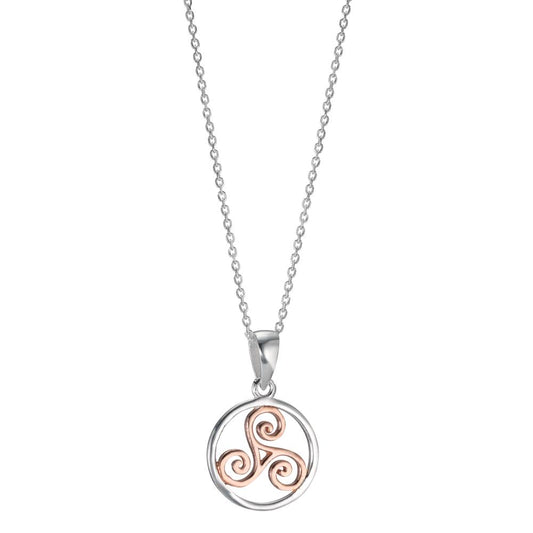 Necklace with pendant Silver Rose Bicolor 40-42 cm Ø15 mm