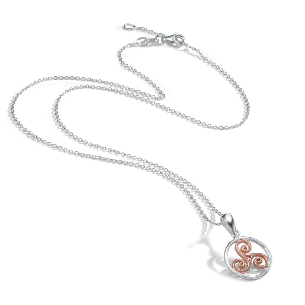 Necklace with pendant Silver Rose Bicolor 40-42 cm Ø15 mm